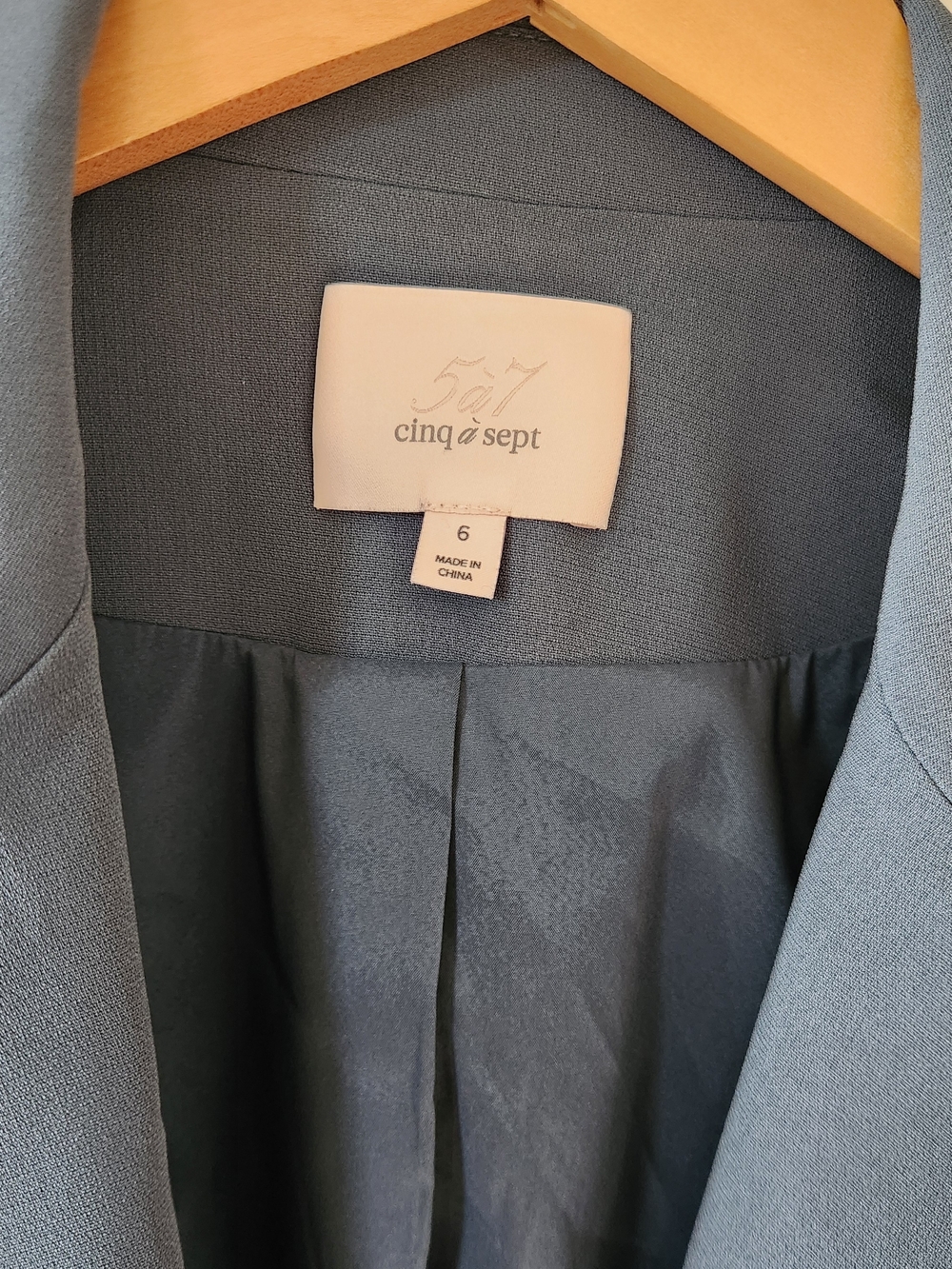 cinq a sept Slate Blue Single-Button Blazer - Picture 5 of 9